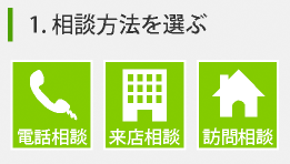 電話相談・来店相談・訪問相談